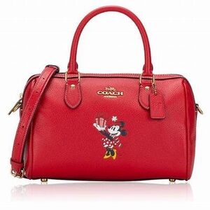 Coach Disney CM862 Rowan Satchel with Minnie Mouse red leather